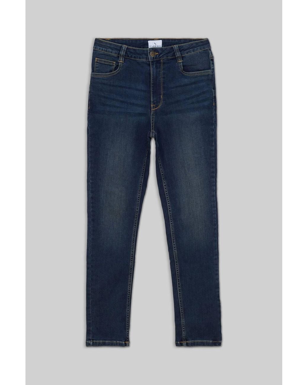 Enorsia Blue High Waist Slim Fit Jeans