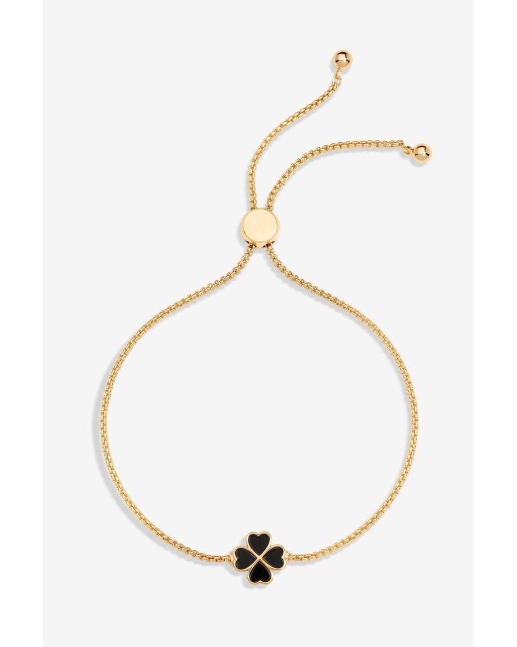 Jon Richard White Plated & Jet Enamel Heart Clover Toggle Bracelet