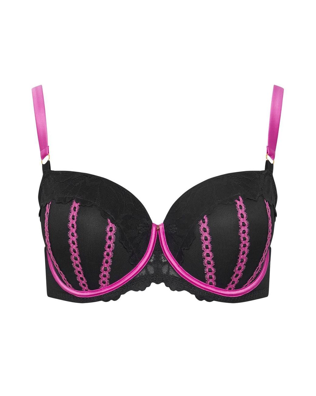 Yours Black Ribbon Underwired Padded Bra
