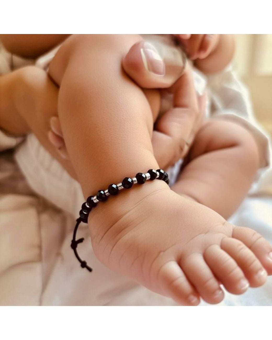 The Colourful Aura Brown Adjustable Beads Nazaria Bracelet For Kids & New Borns