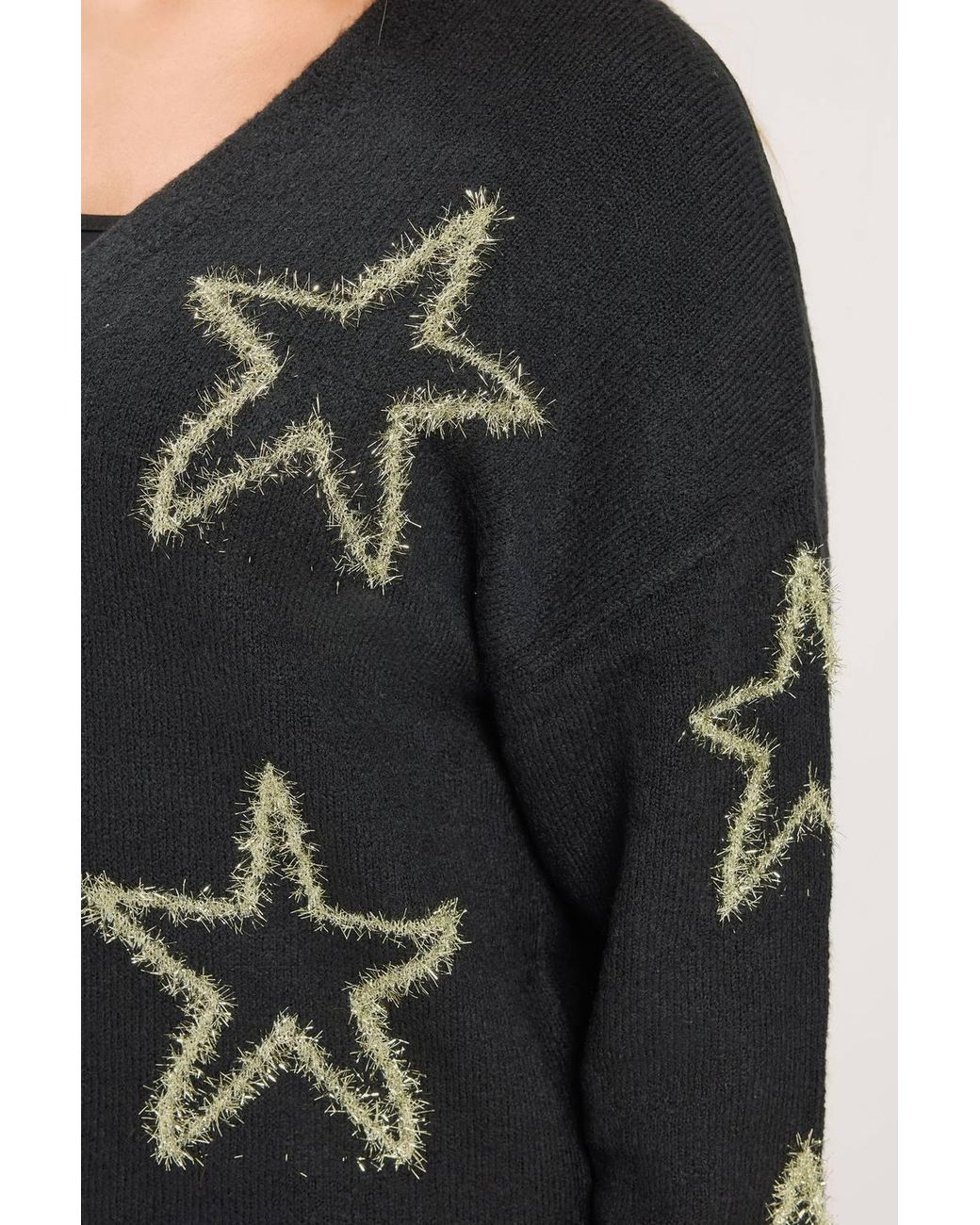 Yours Black Tinsel Knitted Cardigan