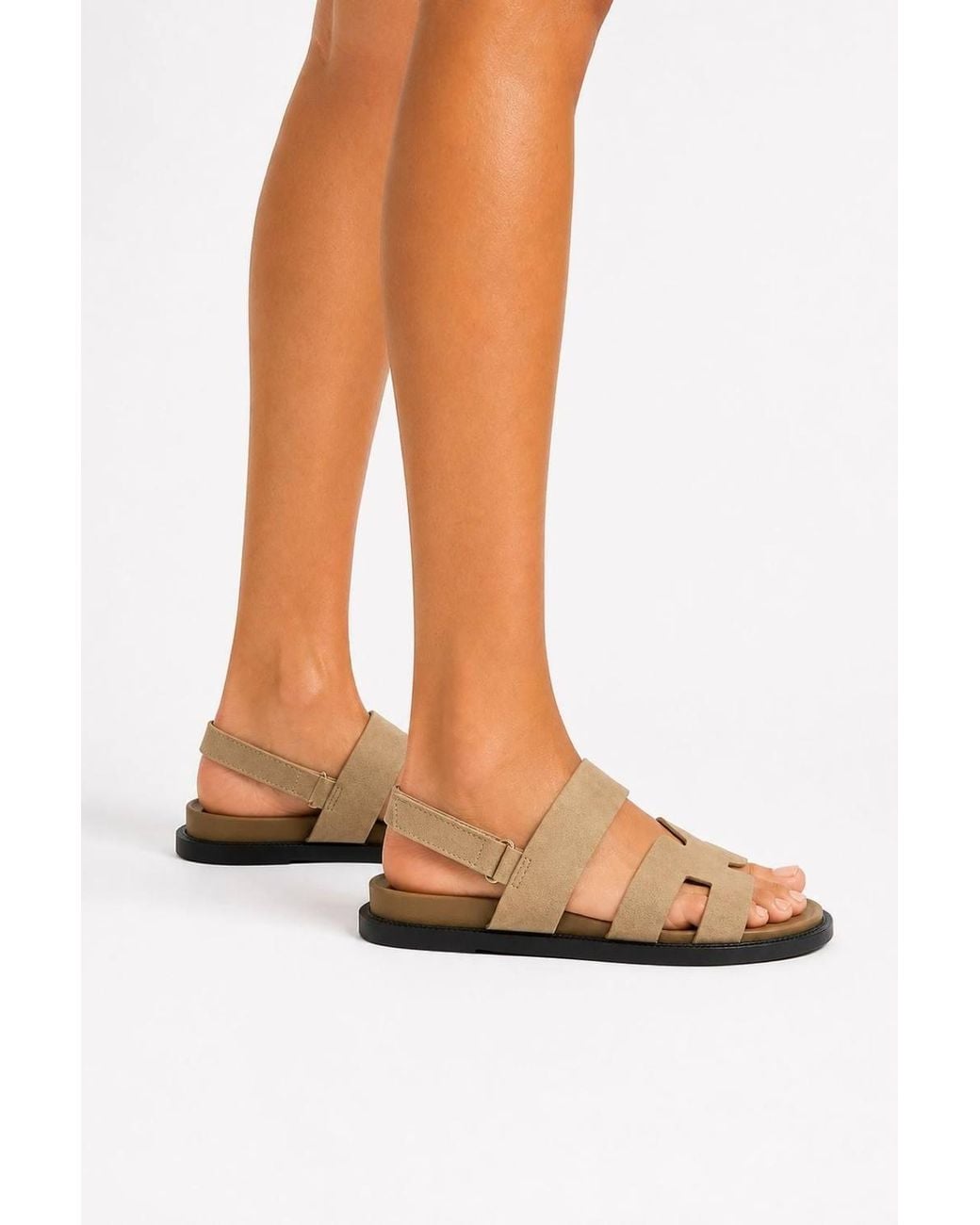 Miss Diva White Ilene Cutout Detail Velcro Strap Sandals