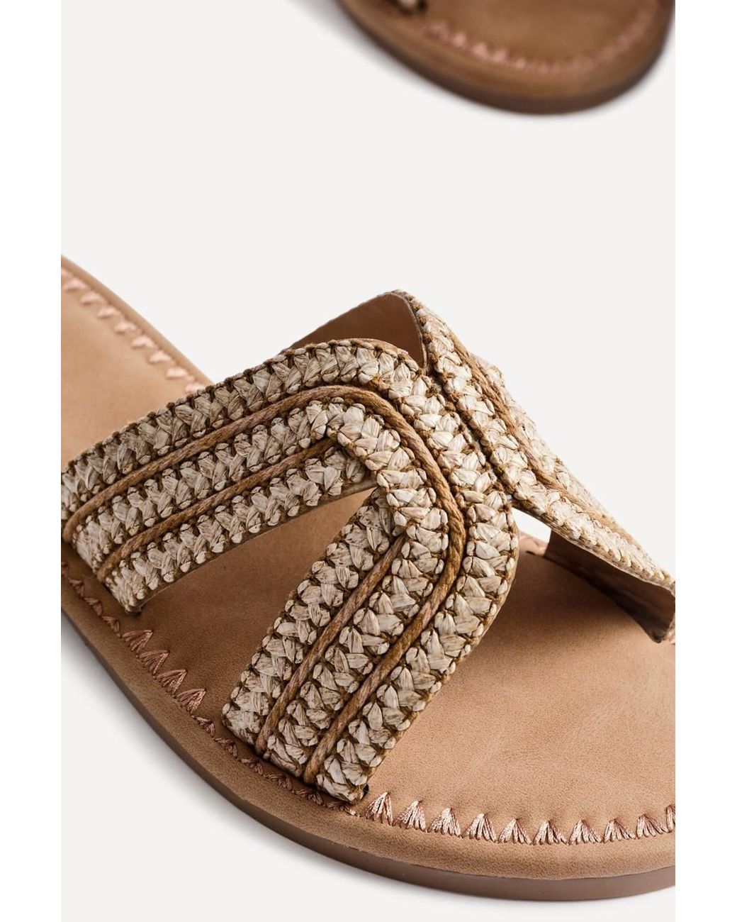 Linzi Natural Solar Flat Slider Sandals