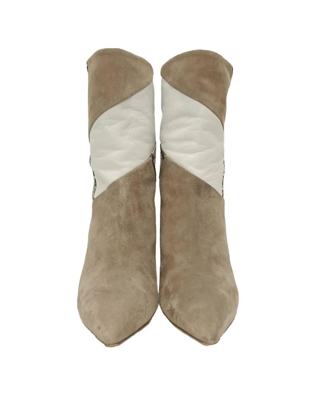 Aquazzura Gray Preloved Calder Snake-Effect Ankle Boots