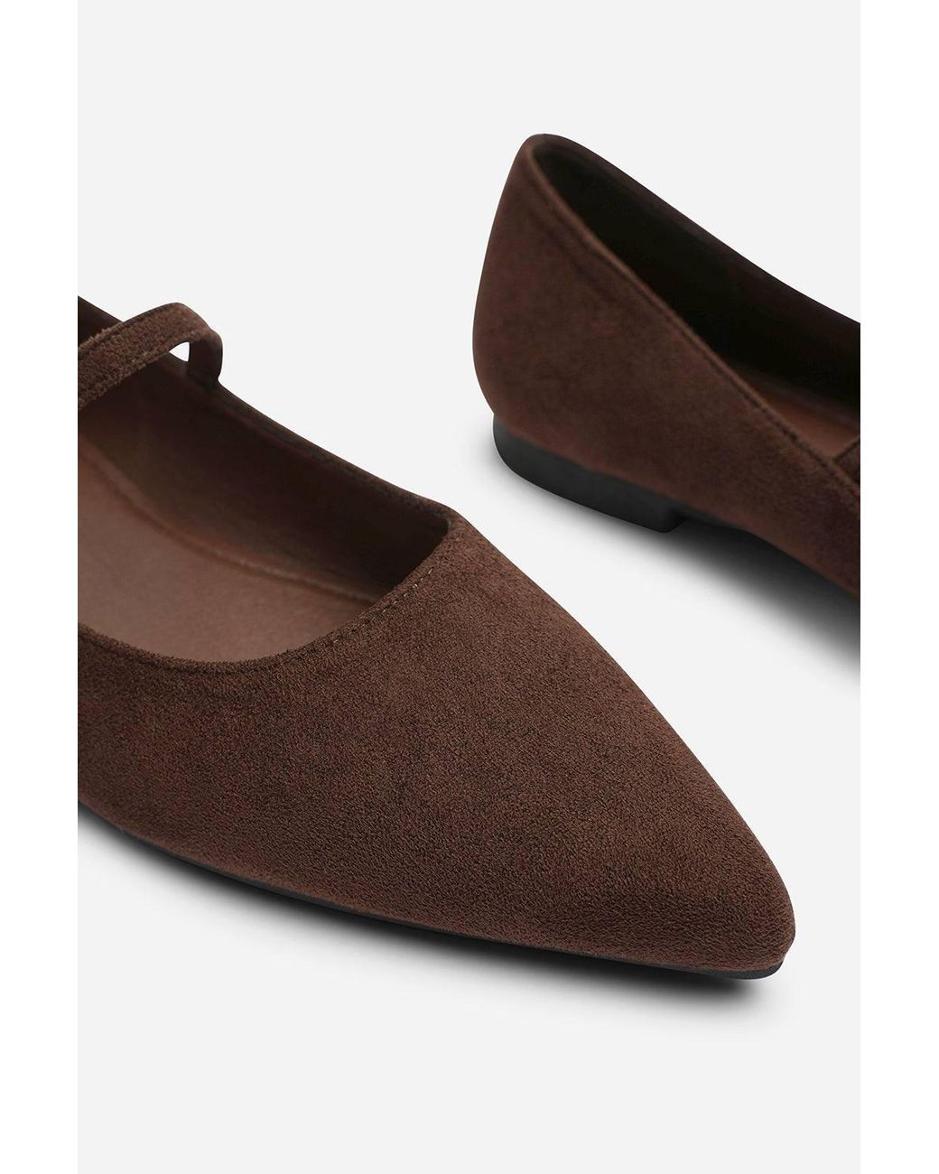 Where's That From Blue Novalee Wide Fit Girl's School Shoe Pointed Toe Mary Jane Front Strap Ballet Flats