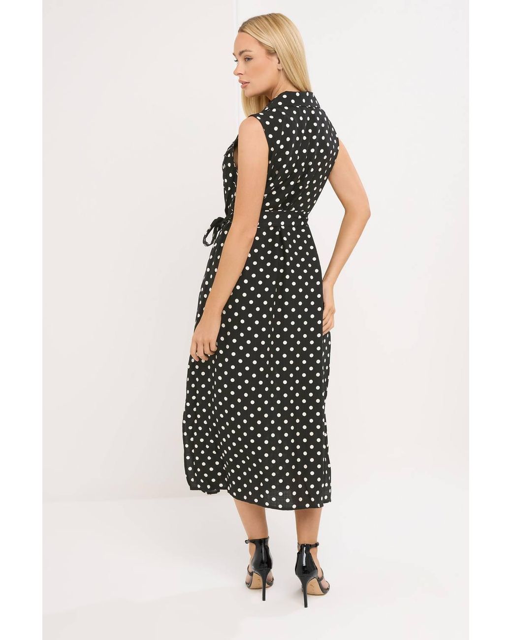 Star by Julien MacDonald Black Polka Dot Sleeveless Shirt Dress