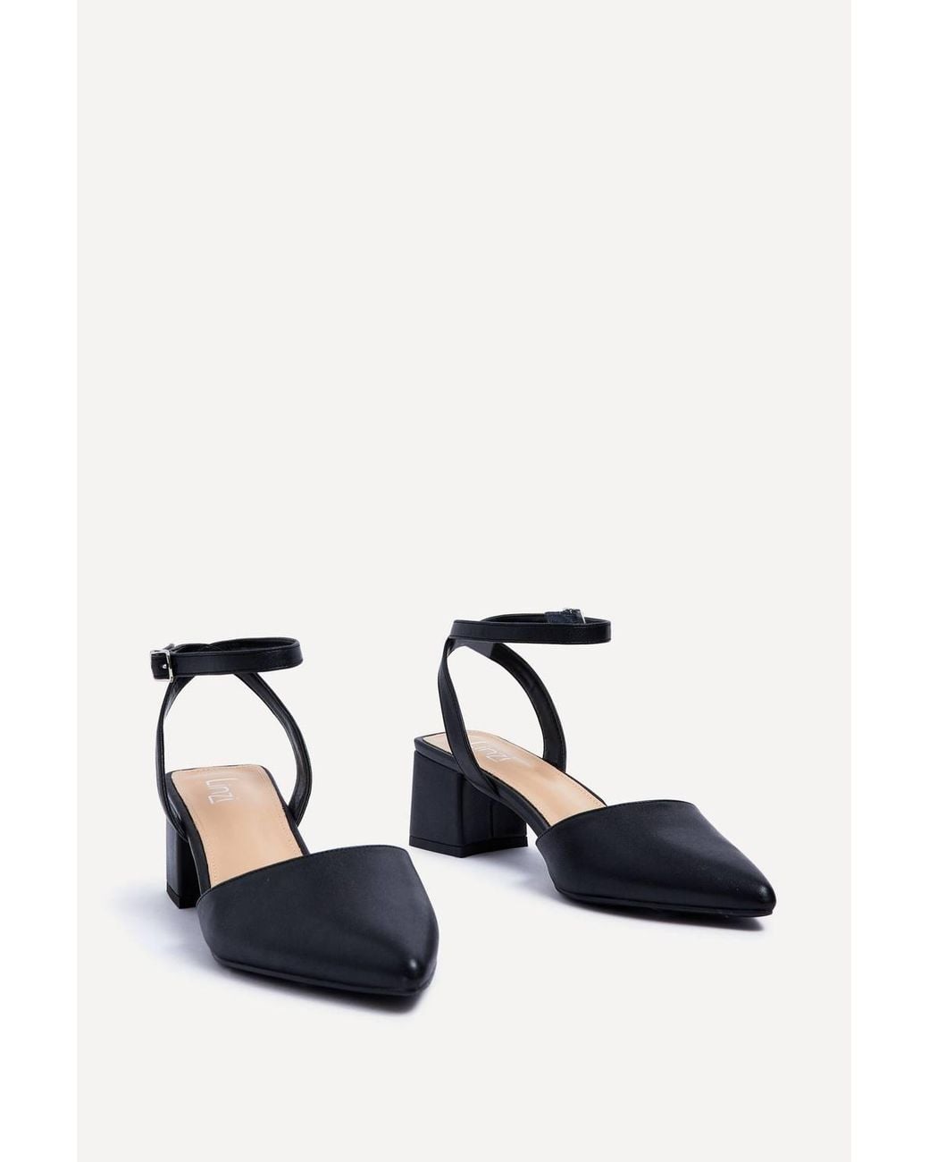 Linzi White Suzy Wide Fit Faux Leather Court Heel