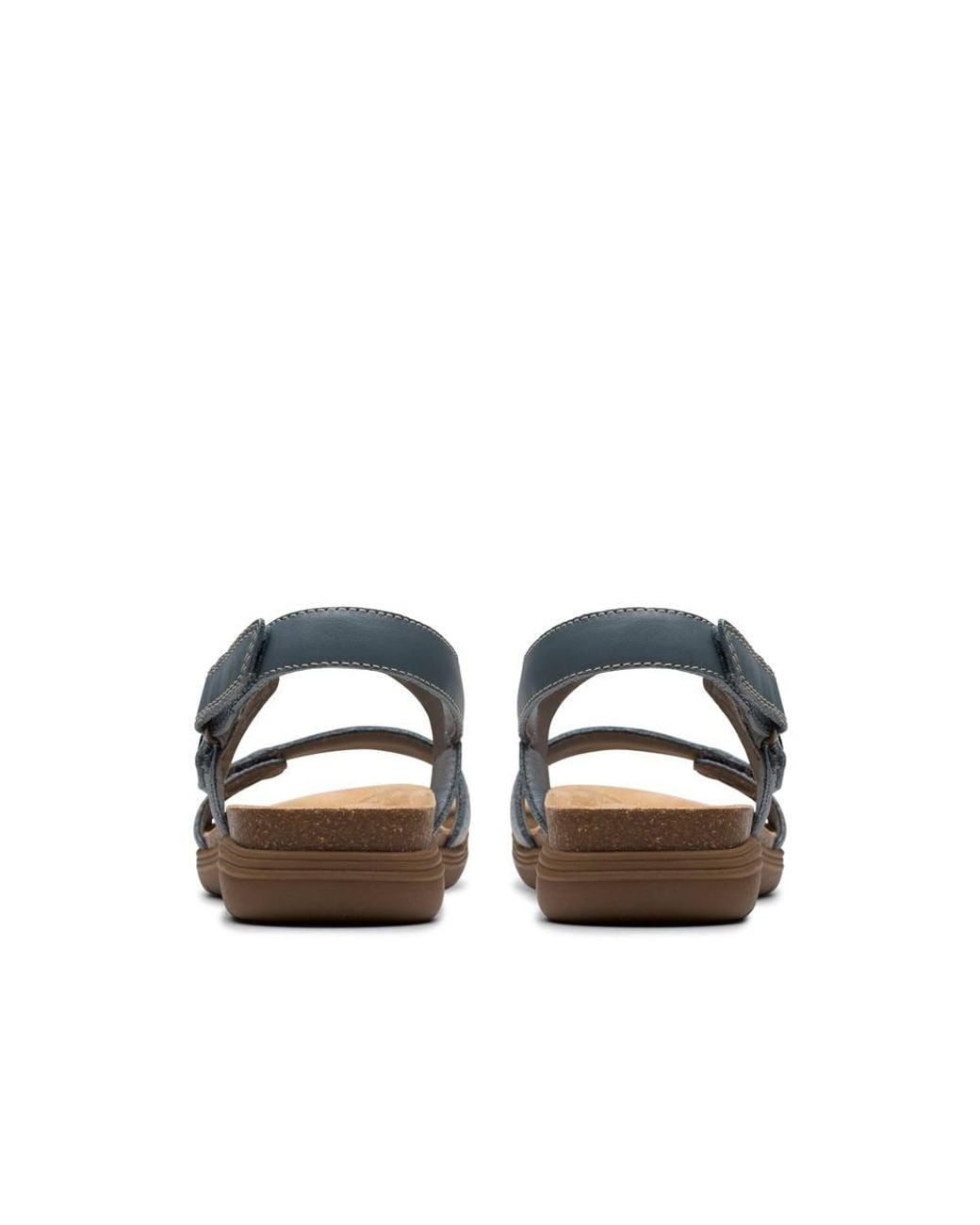 Clarks Blue April Clover Combination Flat Sandals