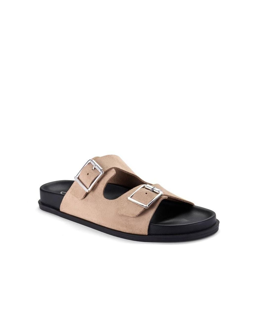 Clarks Brown Zarlea Buckle Sand Suede Flat Sandals
