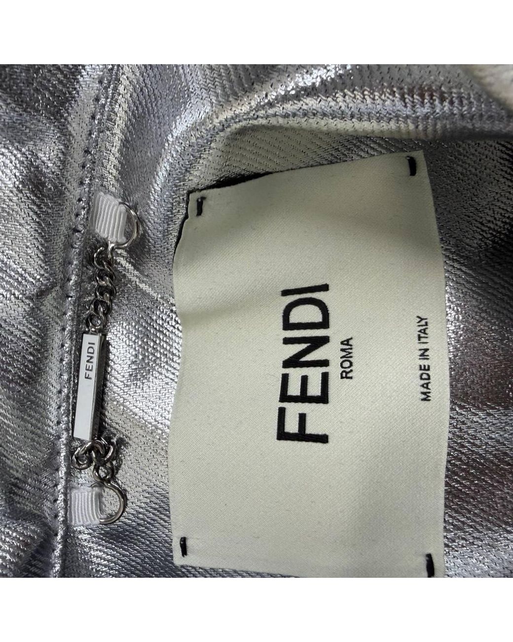 Fendi Gray Preloved Cropped Denim Jacket