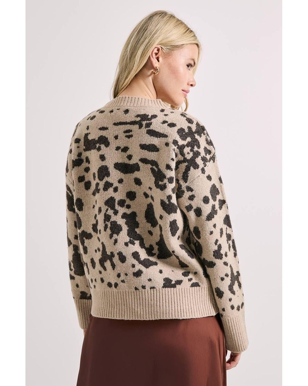 Dorothy Perkins Natural Animal Jacquard Crew Sweater