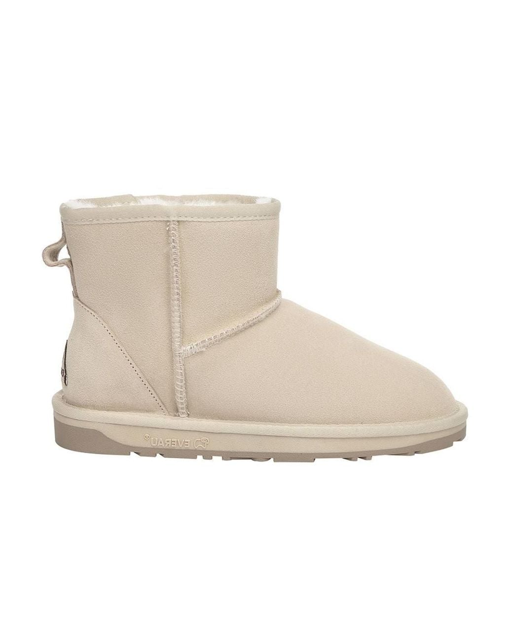 EverAu Australia Natural Real Sheepskin Mini Classic Boots W/ Tpr Sole