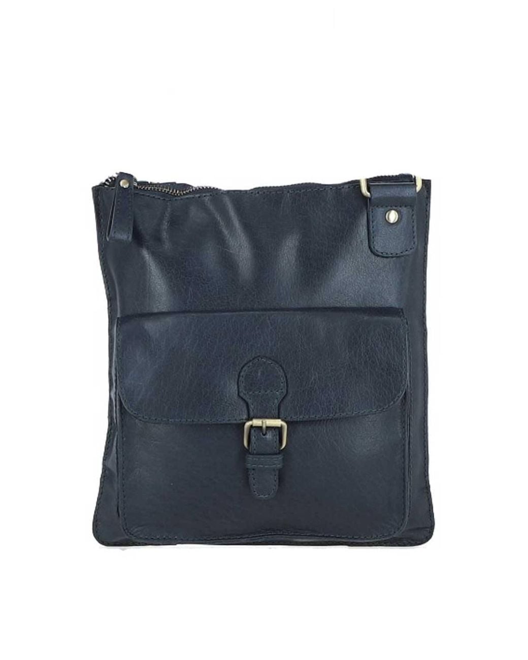 Ashwood Leather Blue Vintage Small Leather Shoulder Bag