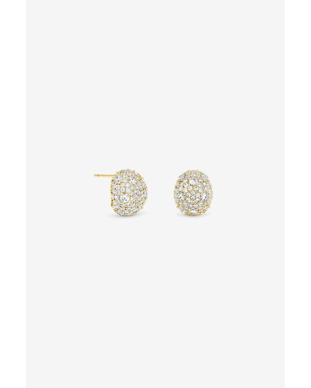 Jon Richard Metallic Plated & Pave Dome Stud Earrings