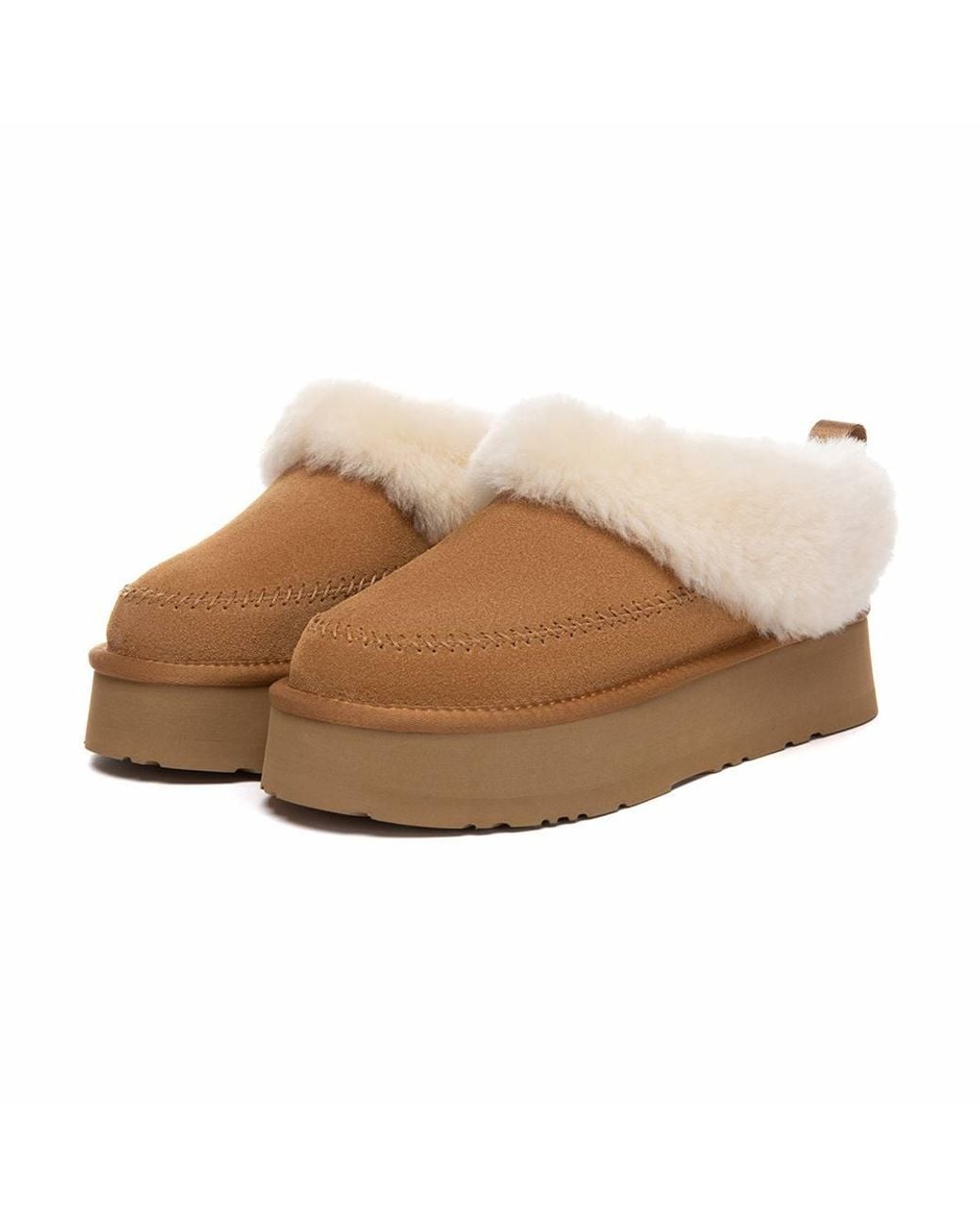 EverAu Australia Brown Sheepskin Wool Pulvara Slippers W/ Eva Sole