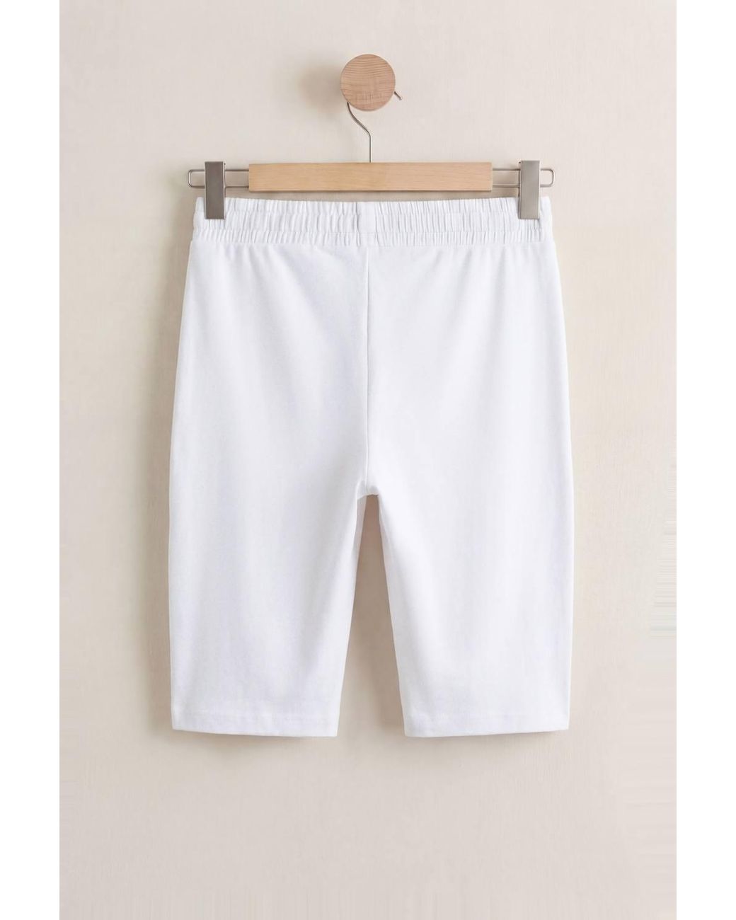 Enorsia White Cotton Stretch Jersey Shorts