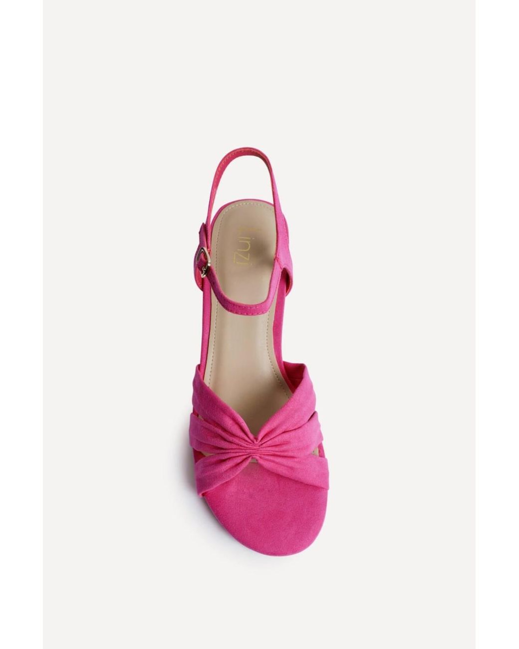 Linzi Pink Broadway Faux Suede Heeled Sandals