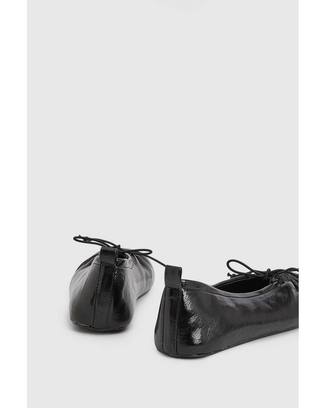 Dorothy Perkins Blue Faith: Jade Faux Leather Bow Detail Ballet Pumps