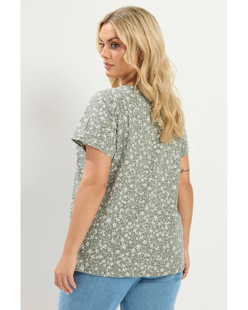 Yours Gray 2 Pack Ditsy Floral T-Shirts