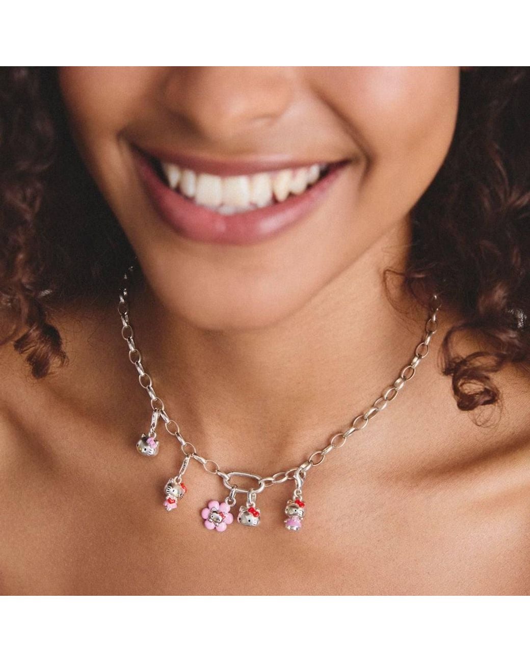 Thomas Sabo Pink Charm Club Connect Hello Kitty Waving Charm 2250-M06-7