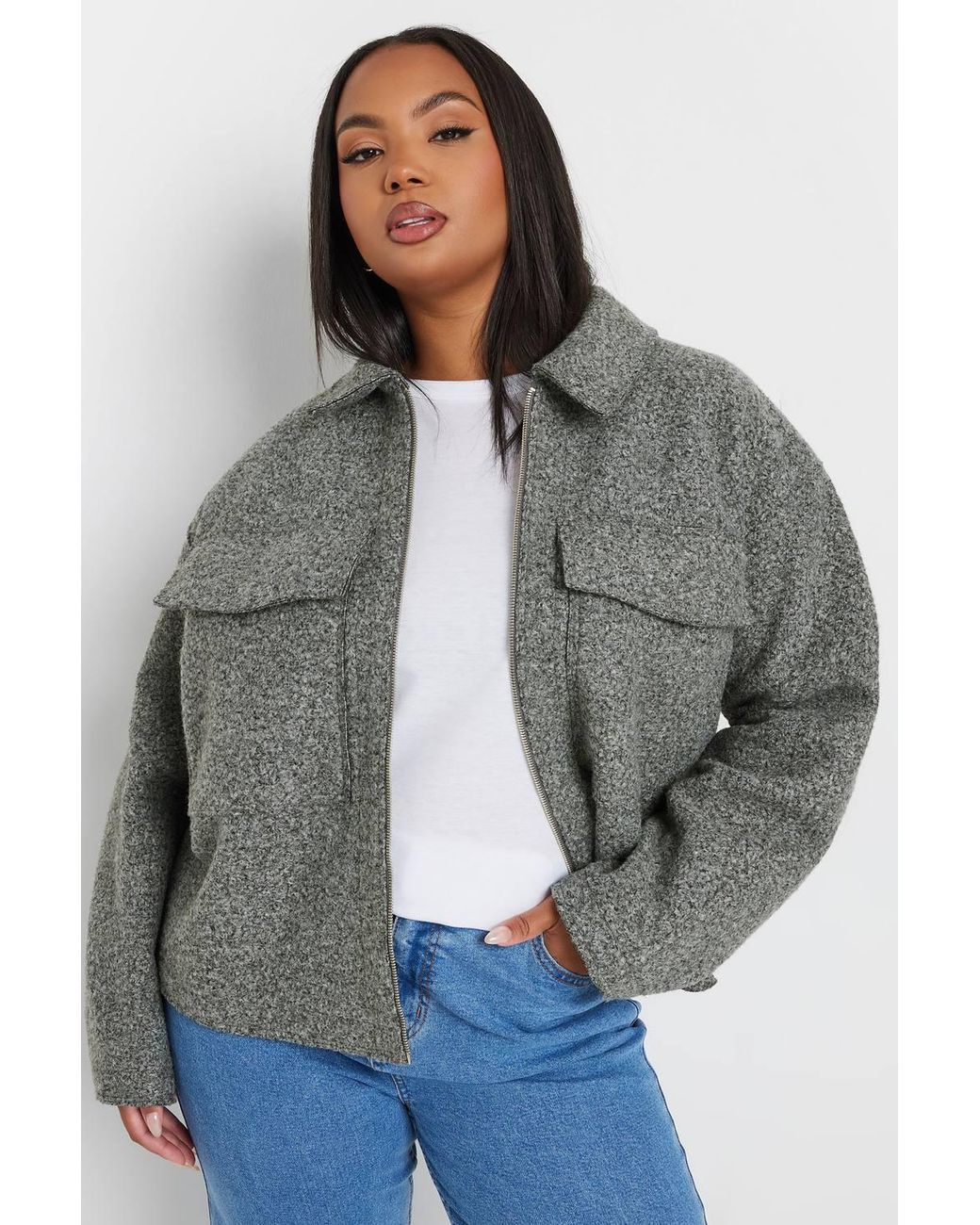 Yours Red Cropped Boucle Jacket