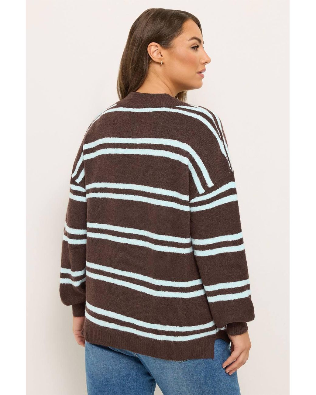 Yours Brown Stripe Knitted Jumper