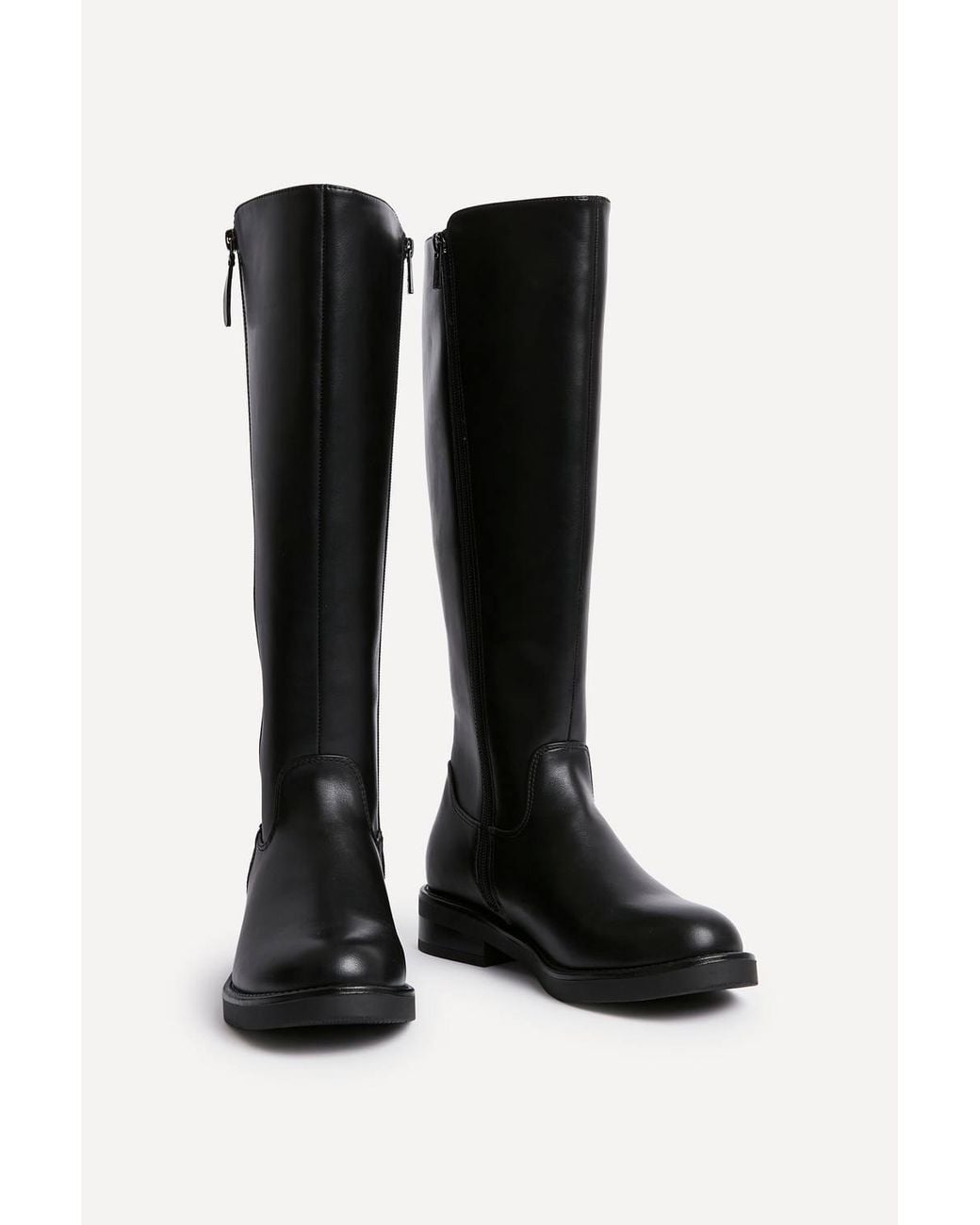 Linzi Black Roam Faux Leather High Leg Boot