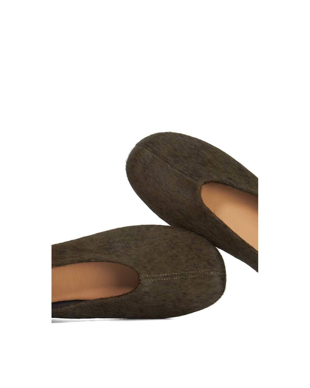Dune Green 'Highway' Leather Ballet Pumps