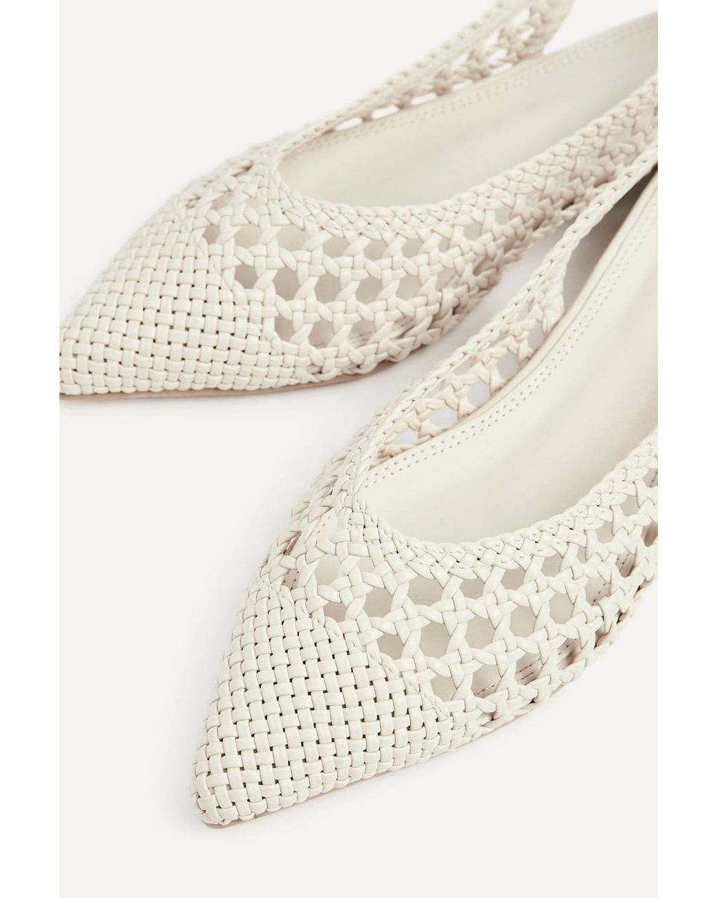 Linzi Natural Carolina Faux Leather Ballet Flats