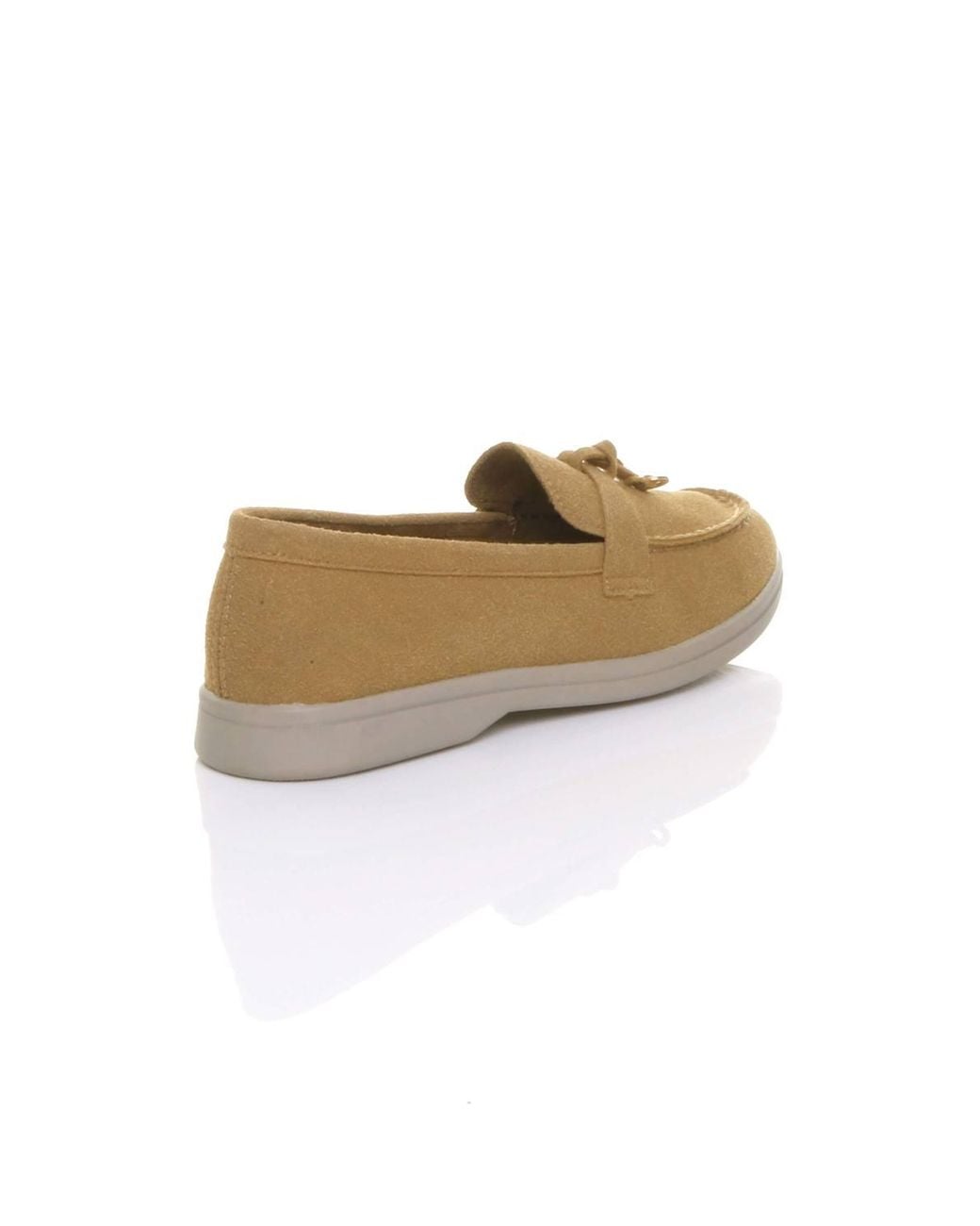 AJVANI Natural Flat Slip On Smart Loafers