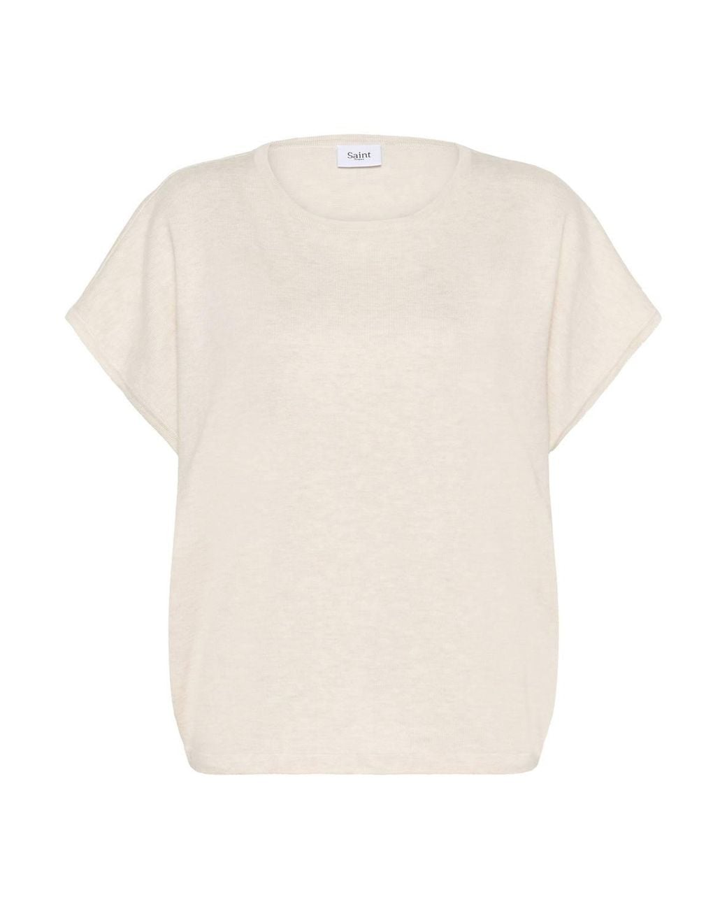 Saint Tropez White Mila Short Sleeve Round Neck Pullover