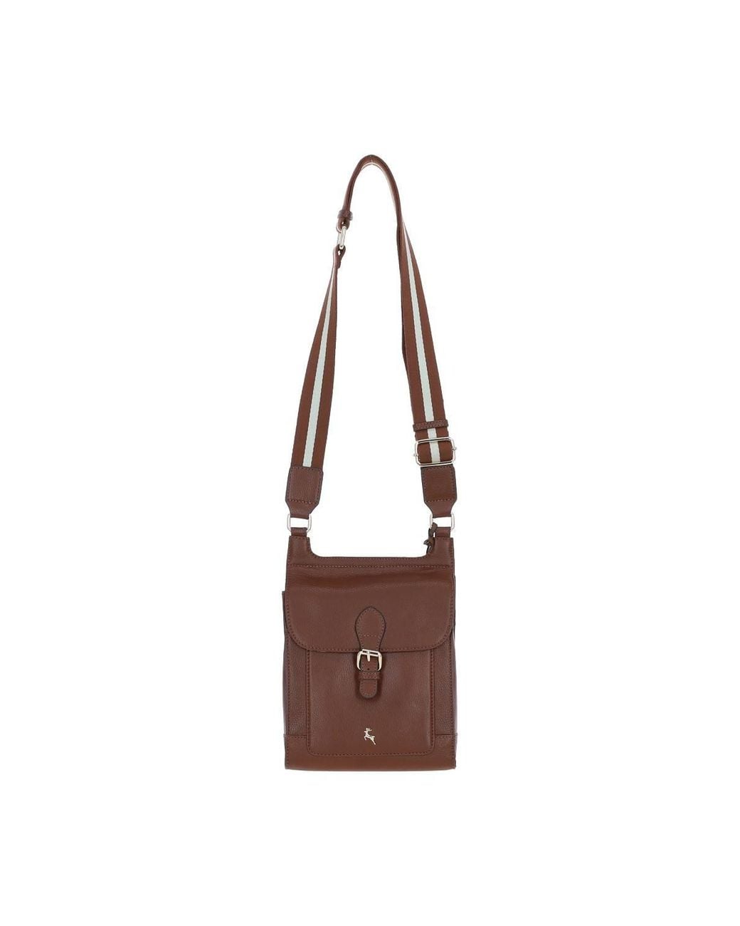 Ashwood Leather Brown 'Eclisse Cuoio' Real Leather Crossbody Bag
