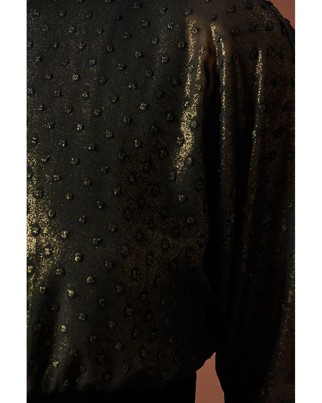 Oasis Black Occasion Glitter High Neck Mini Dress