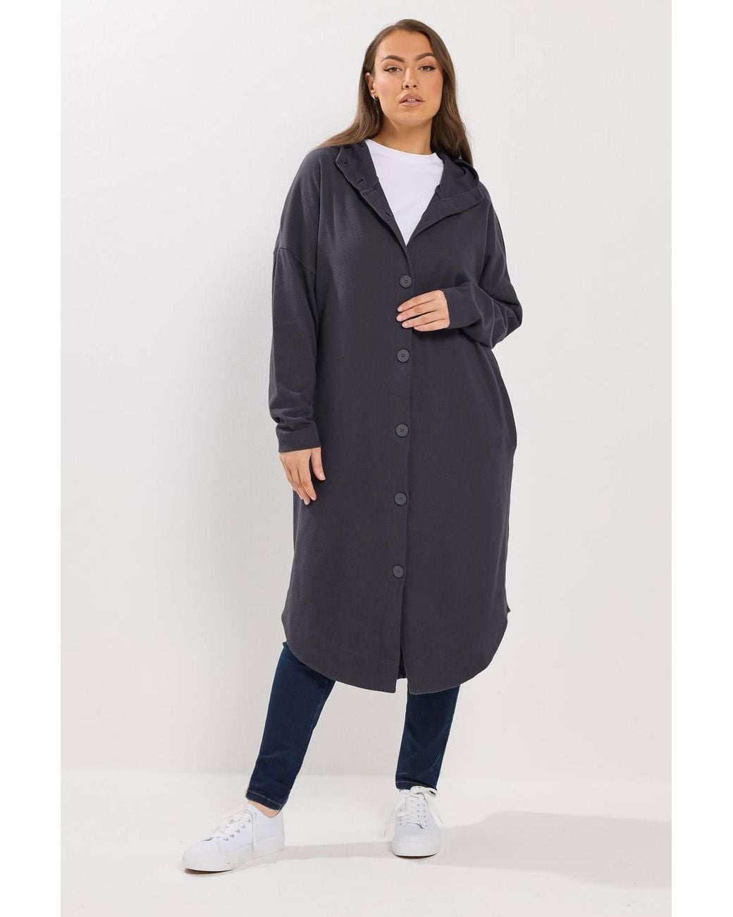 Yours Blue Hooded Maxi Jacket