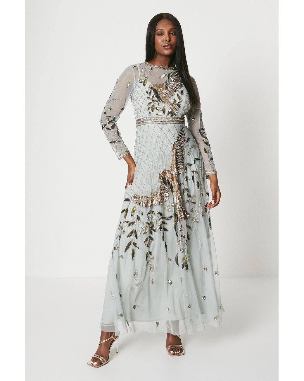 Coast Gray The Collector Hand Embellished Maxi Dress