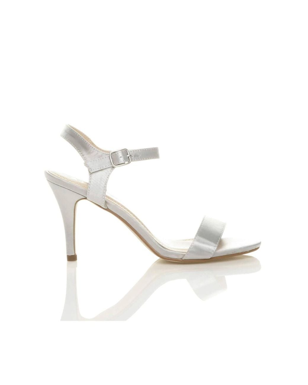 AJVANI White High Heel Barely There Strappy Sandals