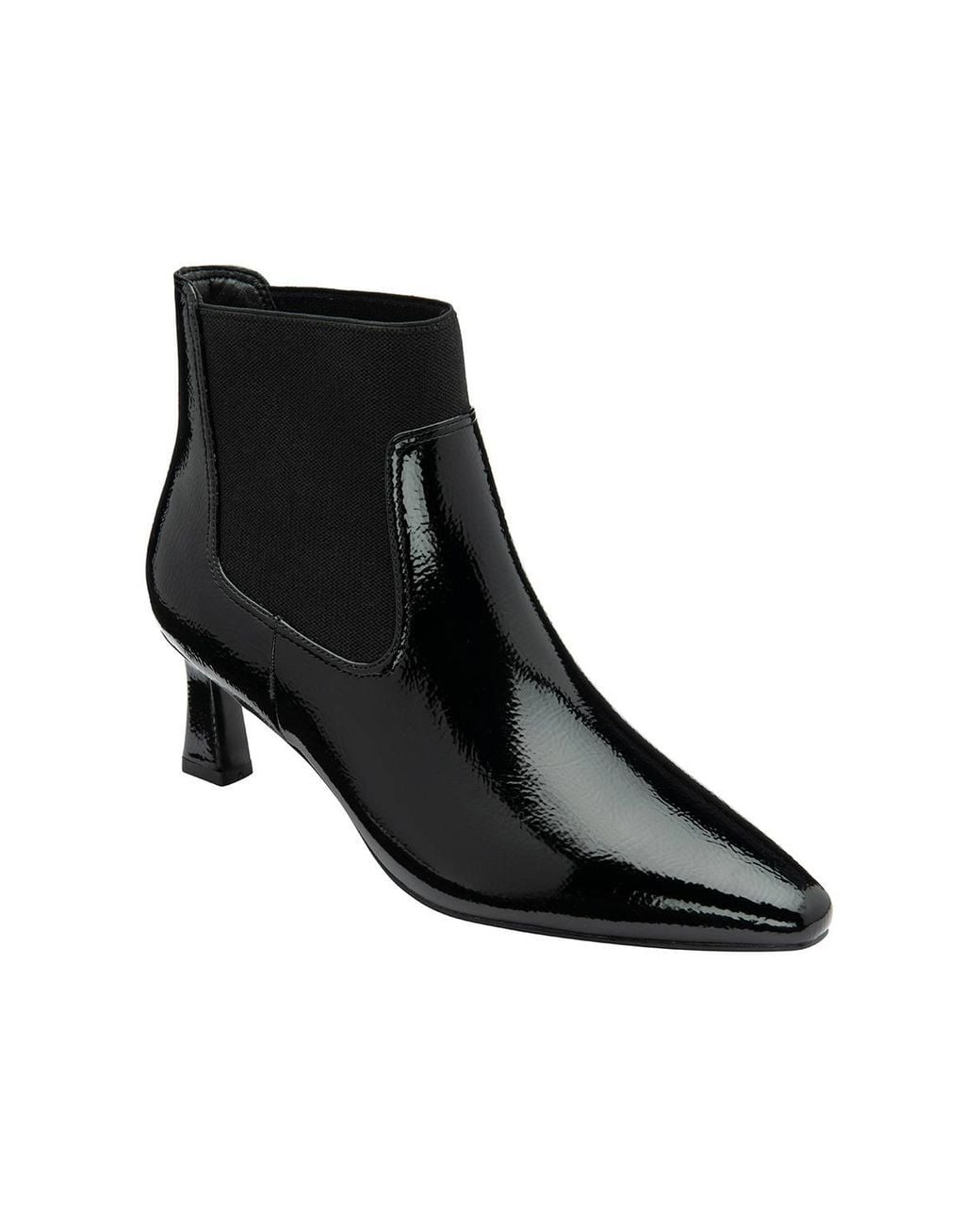 Lotus Black Patent 'Blakely' Pointed Toe Shoe-Boots