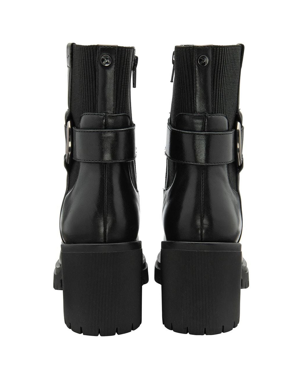 Ravel Black Leather 'Kirkton' Zip-Up Ankle Boots
