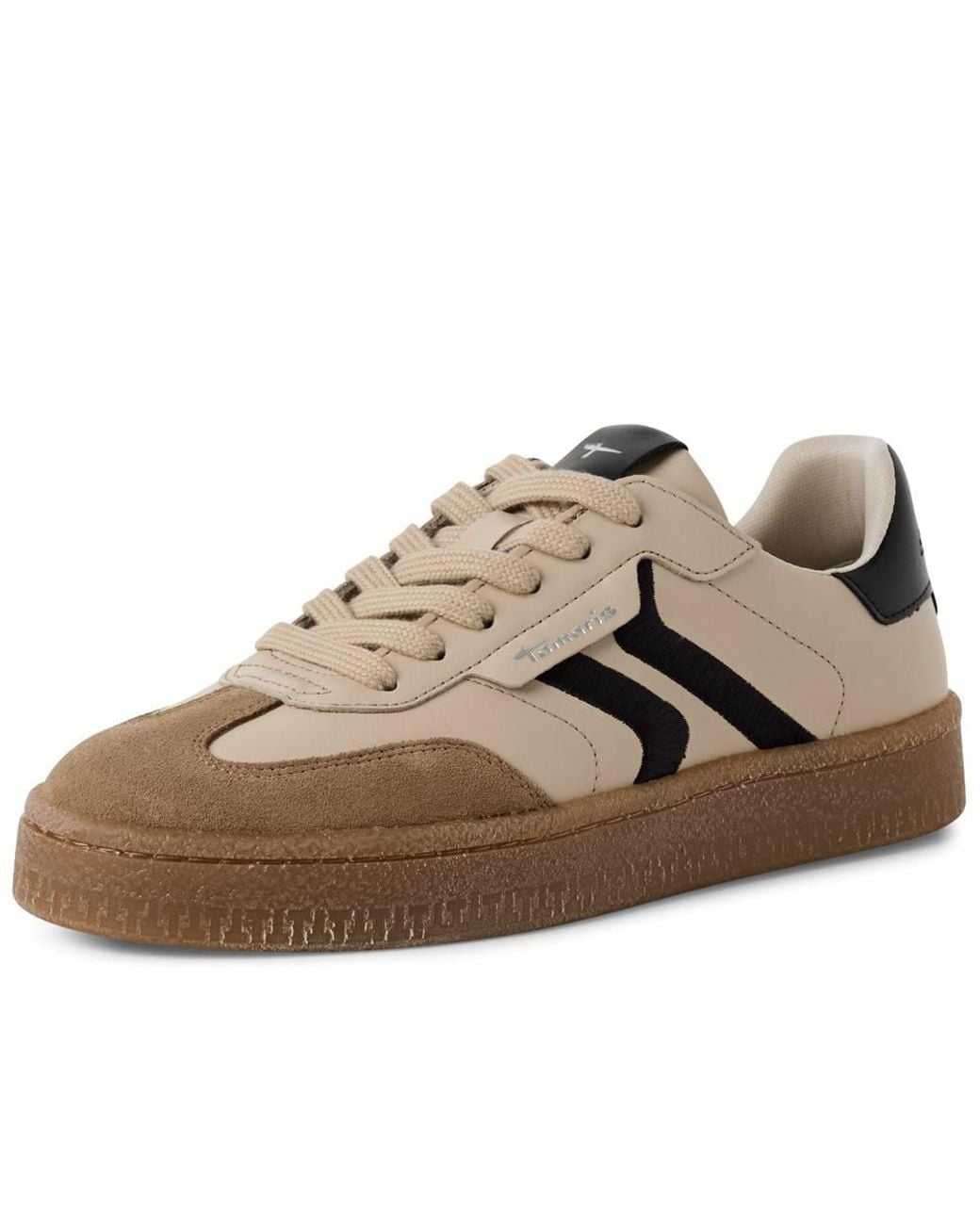Infinity Leather Brown Tamaris Suede Leather Fashion Lace Up Sneakers