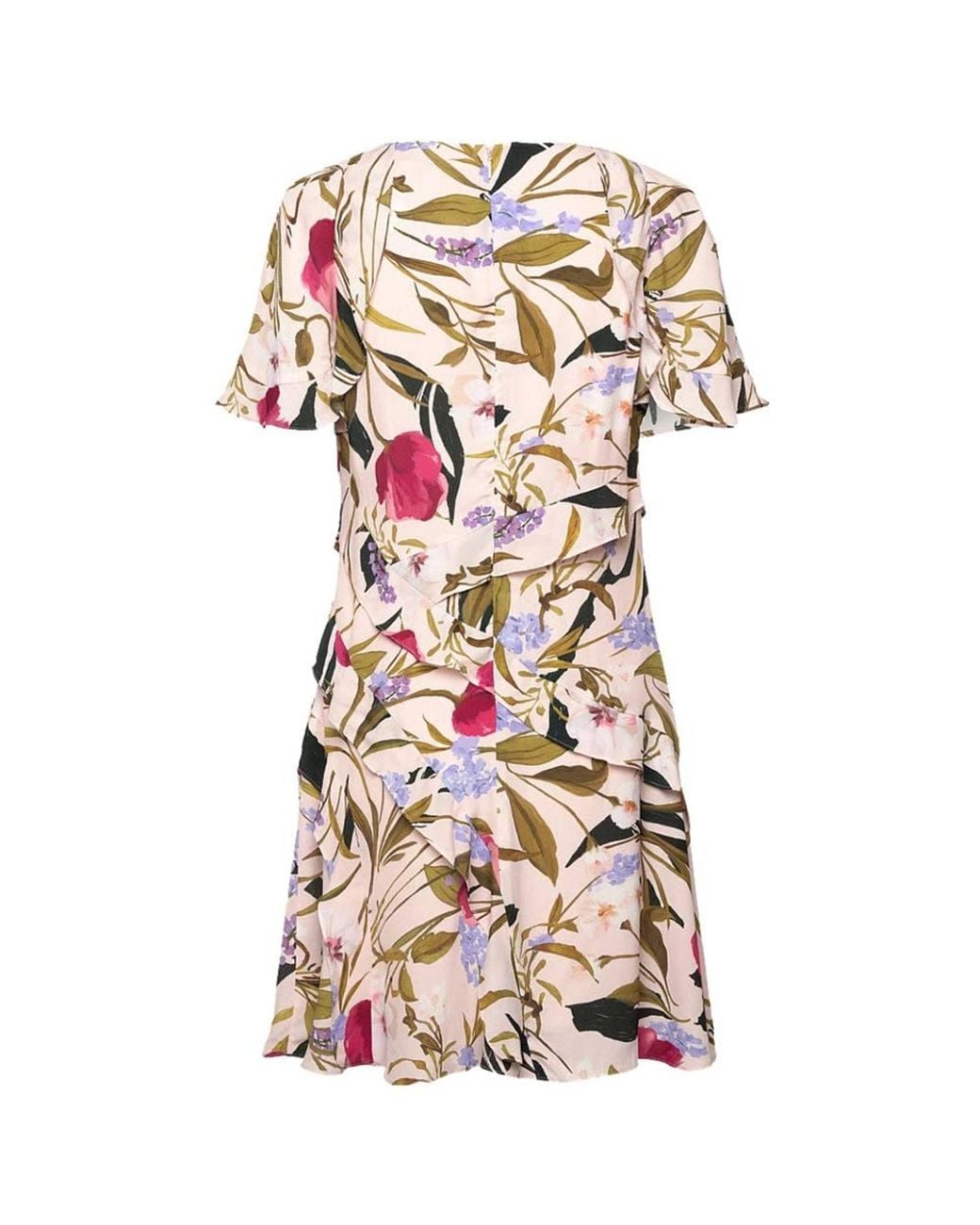 Ted Baker Multicolor Issiia Short Sleeve V-Neck Regular Fit Mini Dress