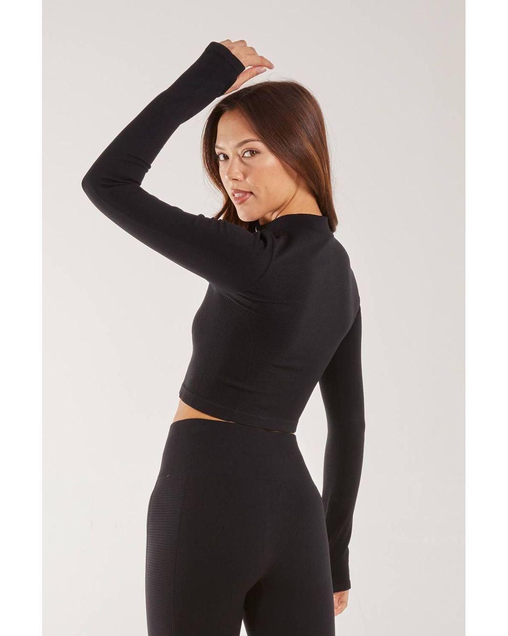 Pink Vanilla Black Active Rib Double Zip Top