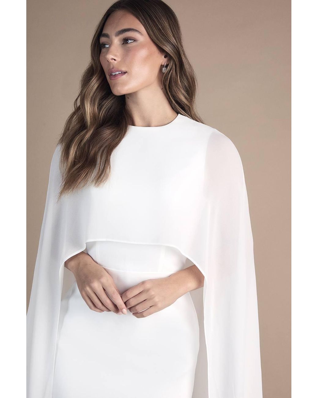 Coast White Cape Maxi Wedding Dress