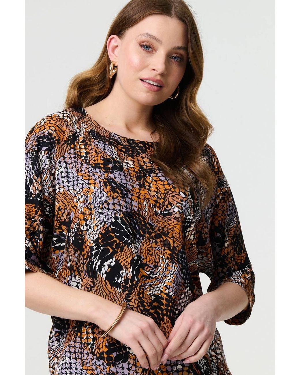 Izabel London Black Paisley Print Oversized Blouse