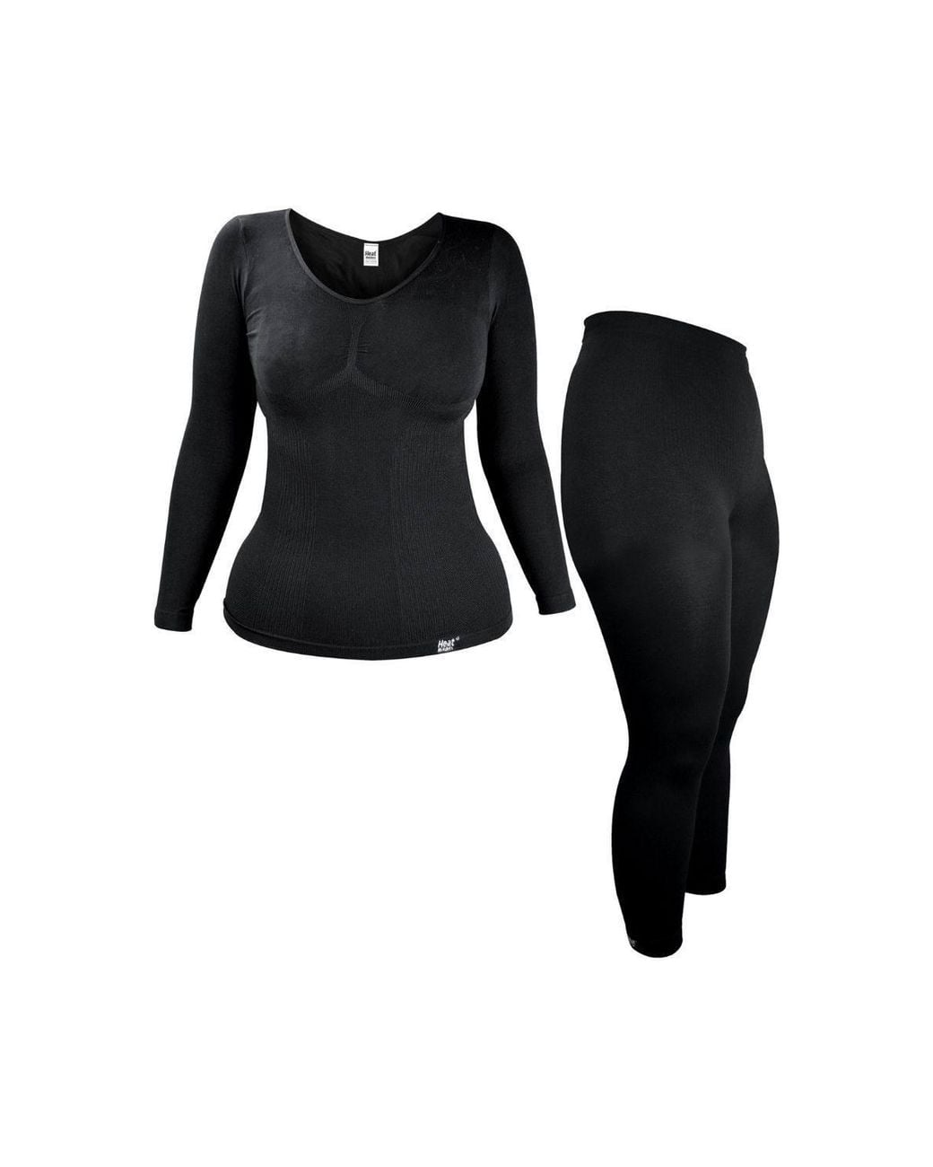 Heat Holders Black Cosy Thermal Underwear Set: Long Sleeve Top & Long Leggings