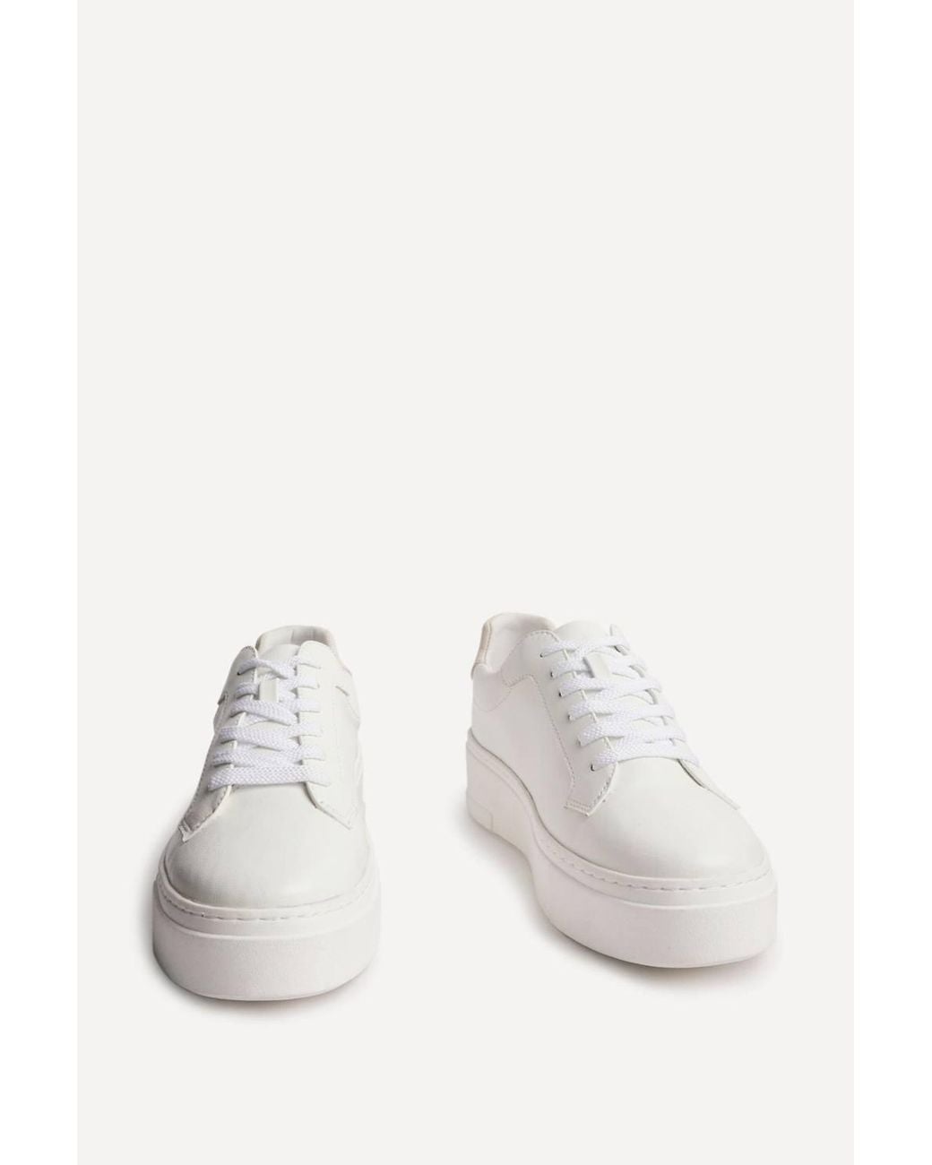 Linzi White Jersey Faux Leather Trainers