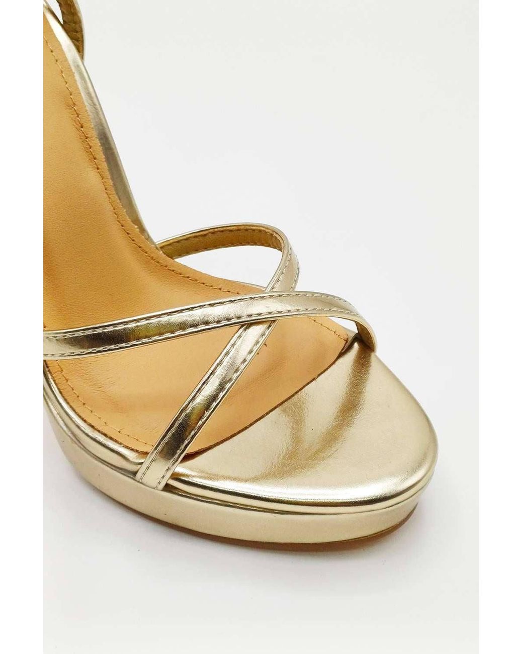 Miss Diva Metallic Kalilah Crossover Strap Platform Heeled Sandals