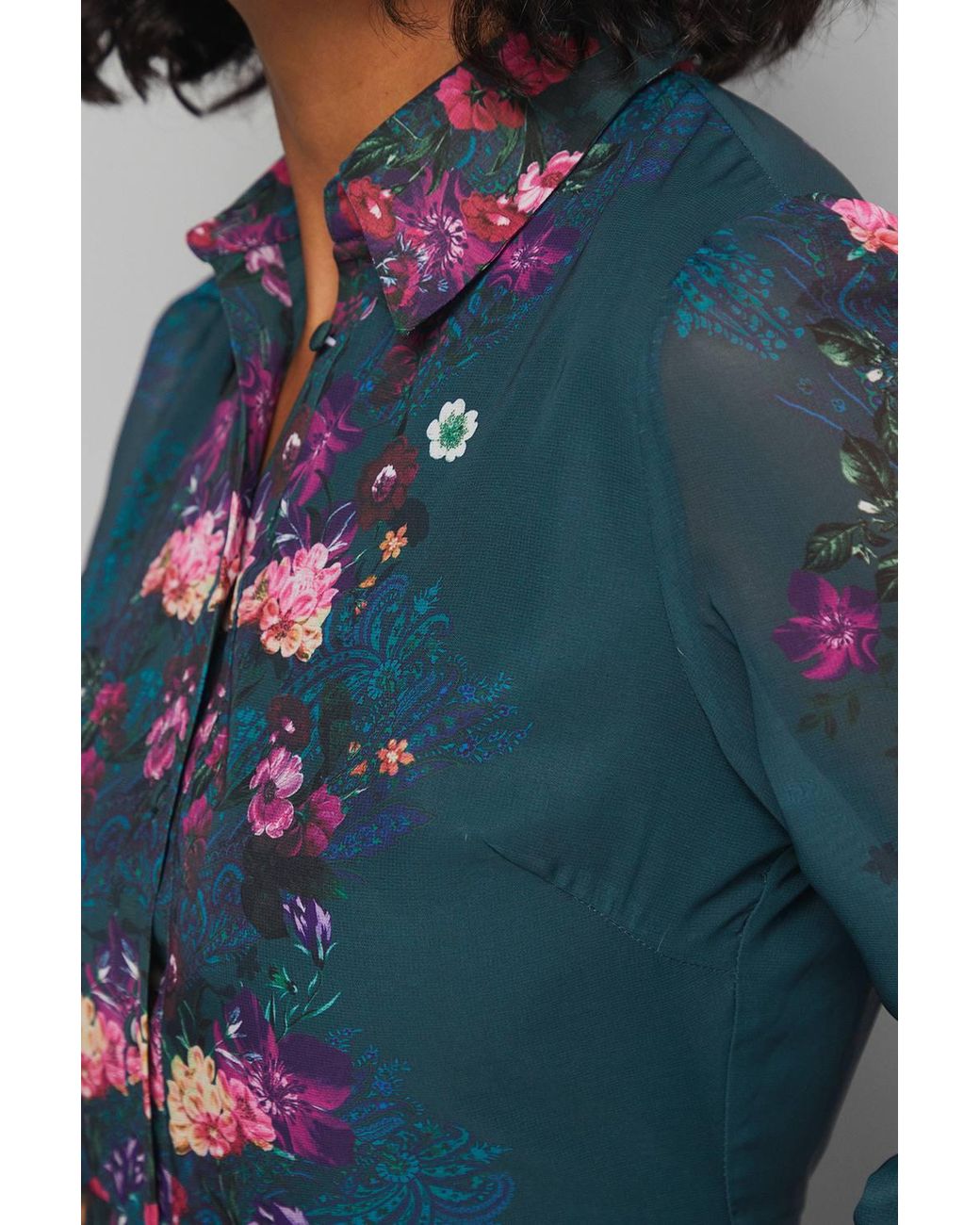 Wallis Blue Floral Tiered Shirt Maxi Dress