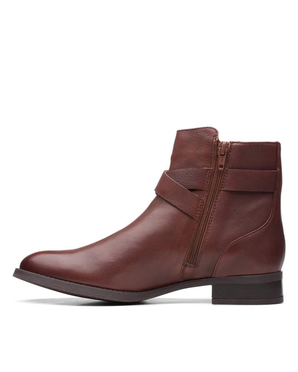 Clarks Brown Hamble Buckle British Tan Leather Ankle Boots