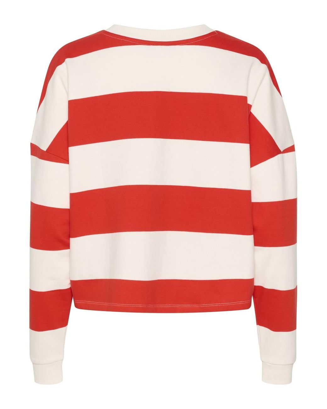 Saint Tropez Red Idahella Long Sleeve Stripe Sweatshirt