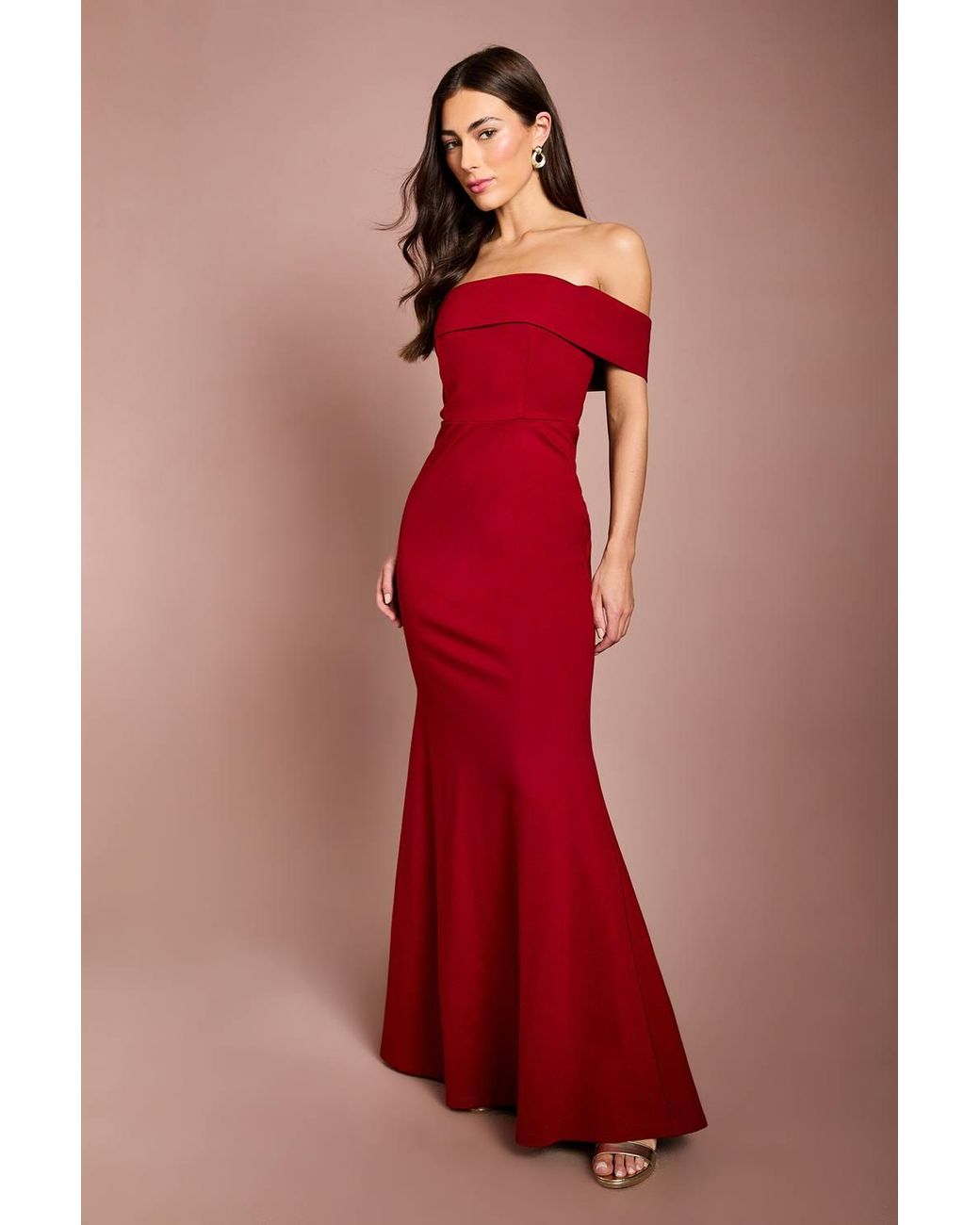 Coast Red Ponte Bardot Maxi Dress